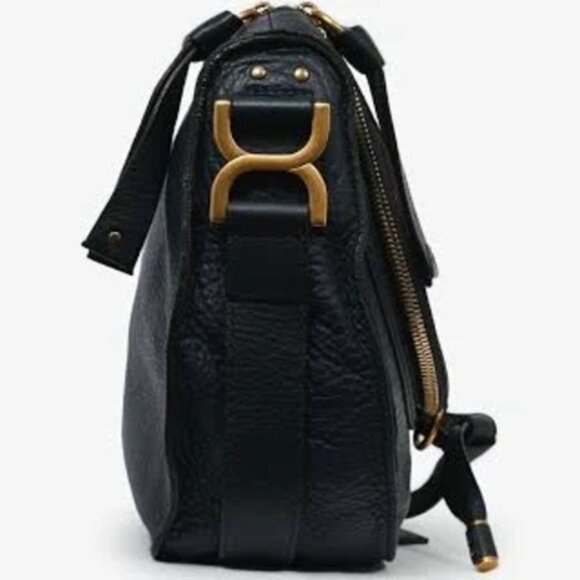 Authentic Chloe Marcie Medium Saddle Bag in Blue with Adjustable Strap - Picture 2 of 8